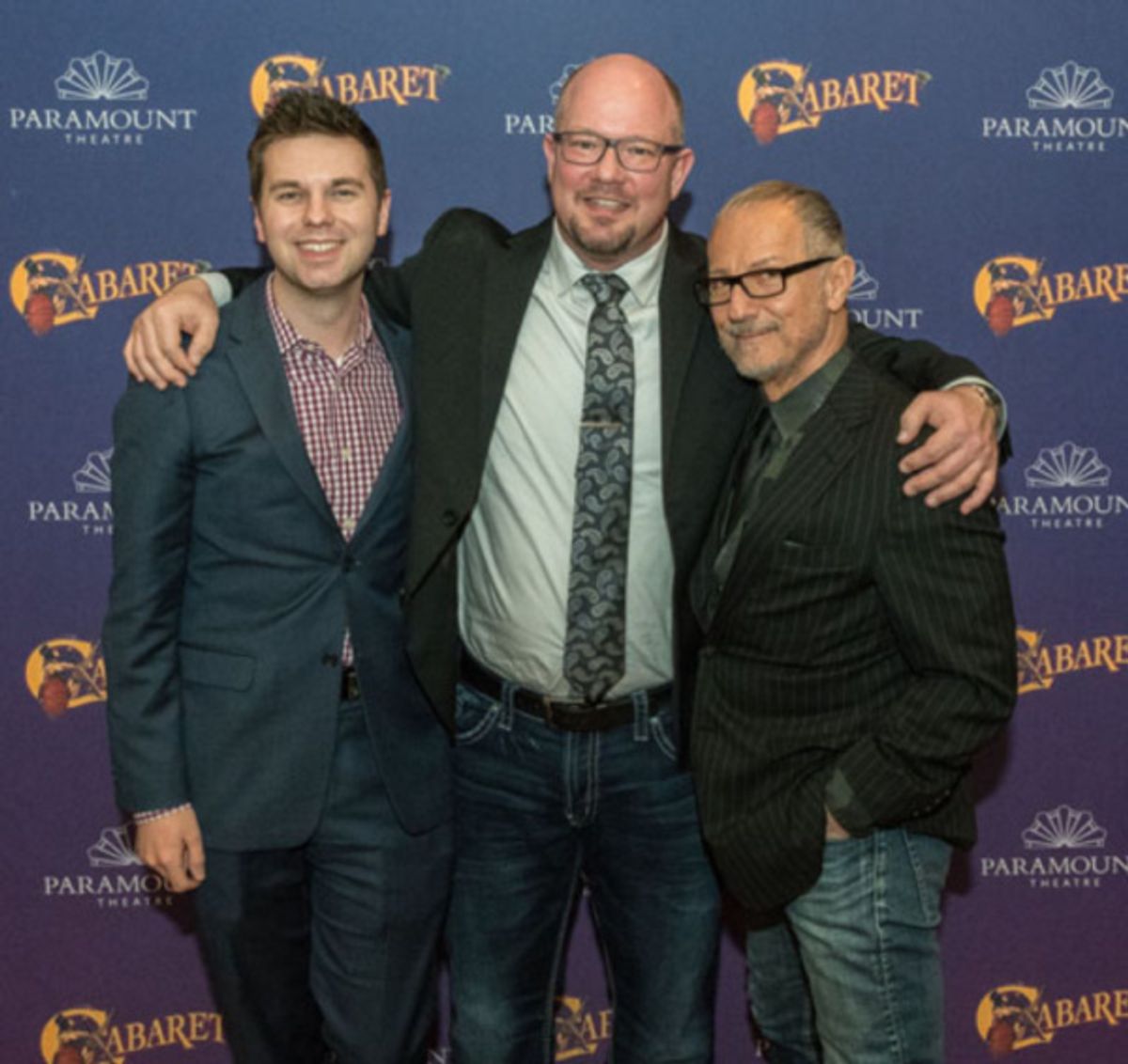 Paramount Theatre Casting Director and Artistic Associate Trent Stork, President and CEO Tim Rater and Artistic Director Jim Corti at 