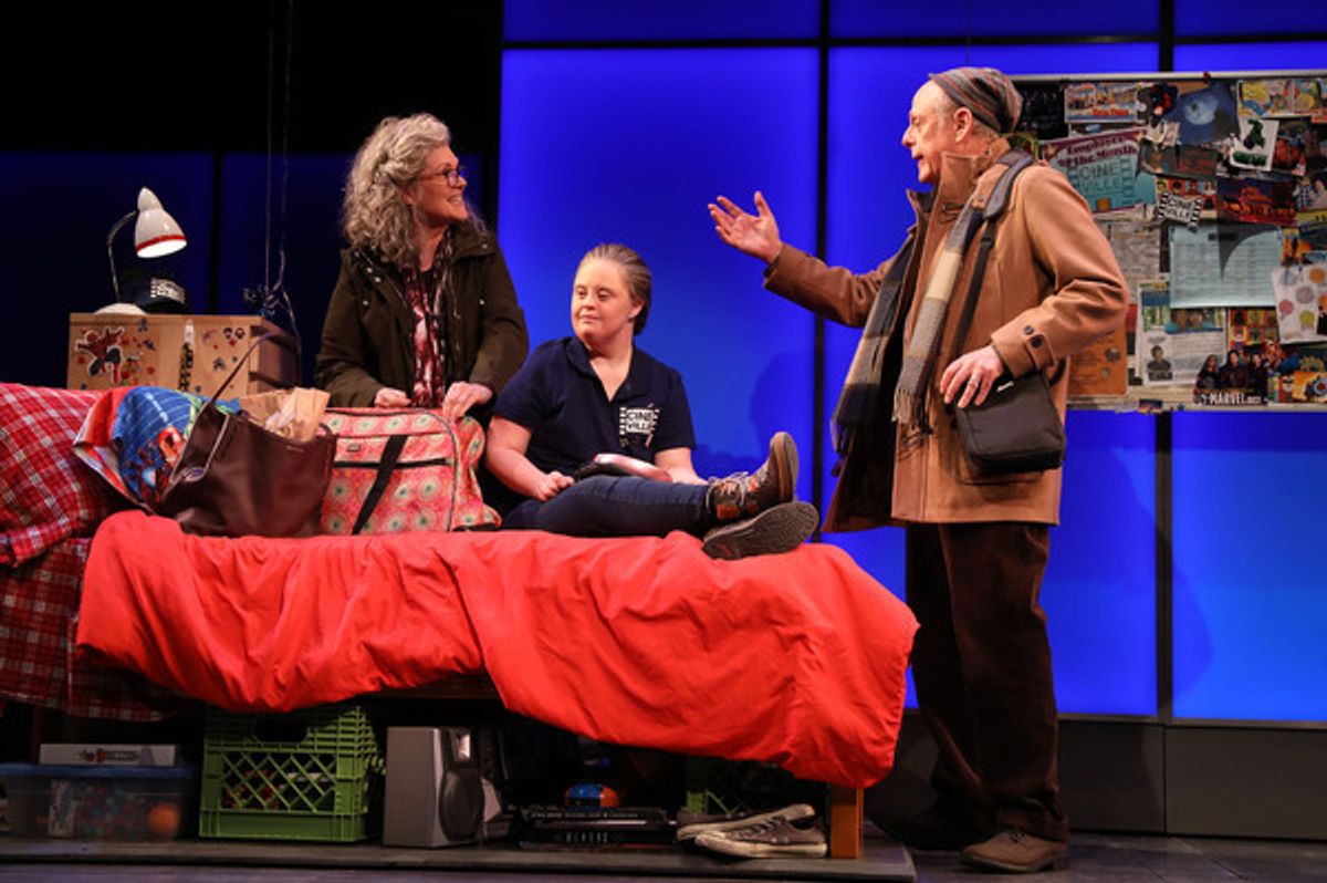 Debra Monk, Jamie Brewer and Mark Blum at 