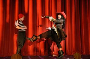 Captain Hook (McLeod Buckham White) and Smee (Joe Sear) plot in Hook's Tarantella. @ BroadwayWorld Captain Hook (McLeod Buckham White) and Smee (Joe Sear) plot in Hook's Tarantella. Photo