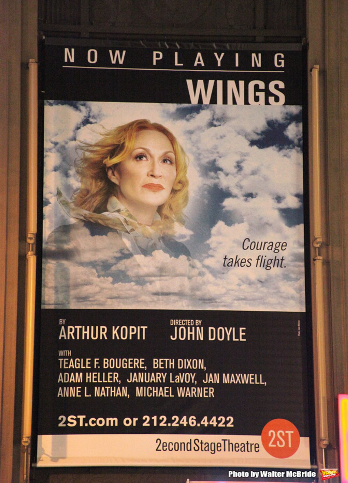 Theatre Marquee for the Opening Night Performance of the Second Stage Theatre's Production of 'WINGS' in New York City. October 24, 2010. at 