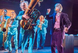 Lathan Hardy (alto sax), Jessica Lurie (baritone sax), Sam Kulik (tuba), Peter Zummo (trombone), Paul Zimet @ BroadwayWorld Lathan Hardy (alto sax), Jessica Lurie (baritone sax), Sam Kulik (tuba), Peter Zummo Photo