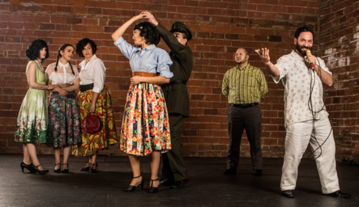 (de izquierda/from left) Liney CintrÃ³n, Hillary Wheelock, Alisha Caraballo, Meiver De La Cruz, Gilberto PeÃ±a, Pablo Santiago, Ernesto Luna Camargo. FotografÃ­a por/Photography by Steve Wagner. at 