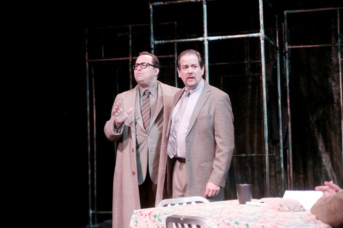 John Dunn as Aslaksen, and Thomas Prior as Dr. Stockmann at 