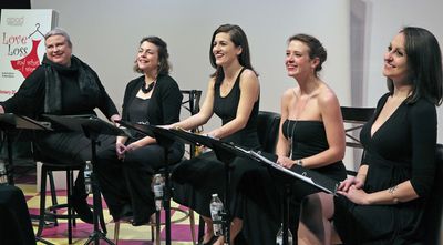 Mad Horse Theatre with special guest Jennifer Long (WGME News). 
(L to R): Christine  Photo