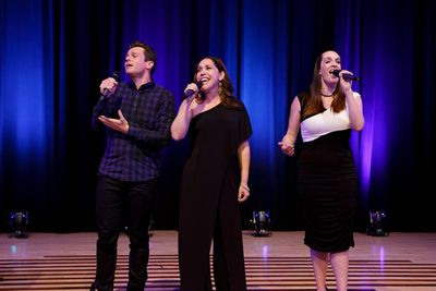 Jonathan Groff, Julia Murney, Andrea Burns Photo