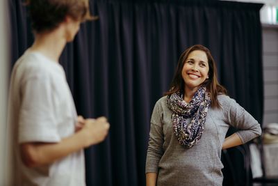 Jonathan Groff, Julia Murney, Andrea Burns Photo
