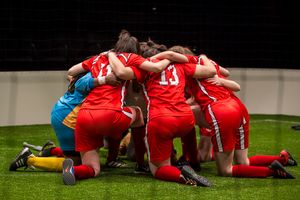 The cast of The Wolves by Sarah DeLappe, directed by Vanessa Stalling at Goodman Thea Photo