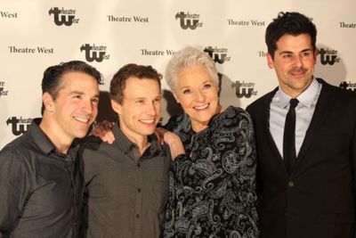 Lee with actor Adam Huss and Jeff Johns and Joe Abramson Photo