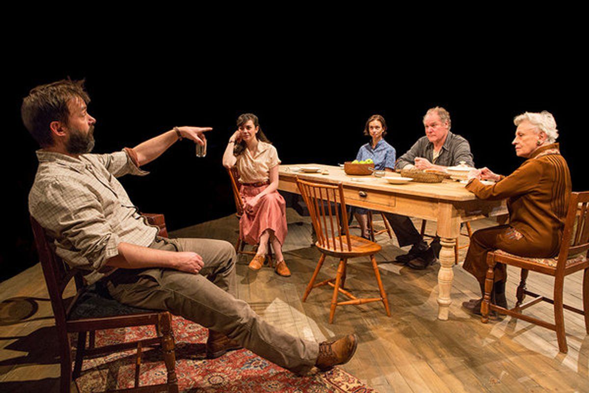 (from left) Jesse Pennington as Ãstrov, Celeste Arias as ElÃ©na, Yvonne Woods as SÃ³nya, Jay O. Sanders as VÃ¡nya, and Roberta Maxwell as MÃ¡rya in Uncle Vanya, translated by Richard Pevear and Larissa Volokhonsky, directed and translated by Richard Nels at 