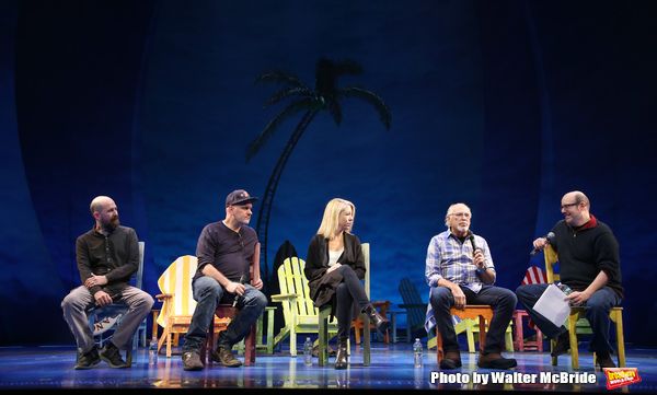 Greg Garcia, Mike Oâ€™Malley, Kelly Devine, Jimmy Buffett and Christopher Ashley Photo