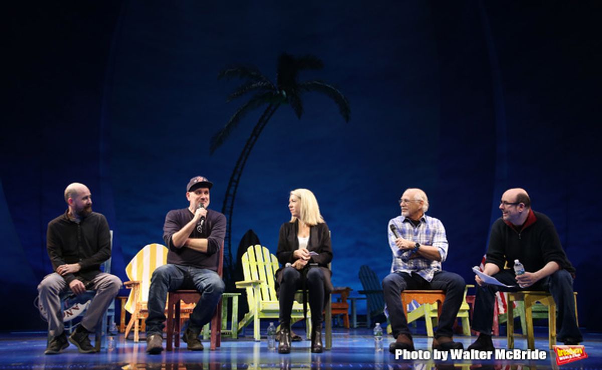 Greg Garcia, Mike O'Malley, Kelly Devine, Jimmy Buffett and Christopher Ashley at 