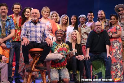 Jimmy Buffett, Kelly Devine and Christopher Ashley with cast Photo