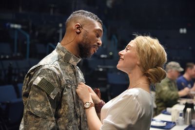 Jude Sandy as Othello and Rebecca Gibel as Desdemona Photo