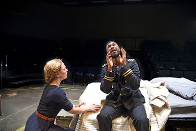 Rebecca Gibel as Desdemona and Jude Sandy as Othello Photo