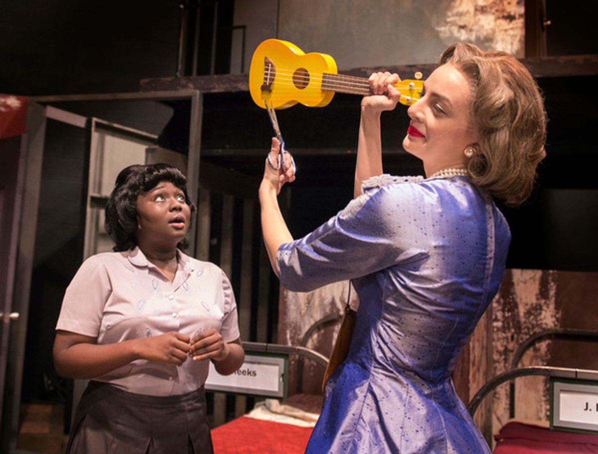 Amina Faye, left, and Talia Suskauer, along with the entire cast and crew of the Penn Staet Centre Stage premiere production of Love in a Hate Nation, are in rehearsal and preparing for the shows Feb. 13 opening at the Playhouse. at 