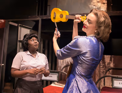 Amina Faye, left, and Talia Suskauer, along with the entire cast and crew of the Penn Photo
