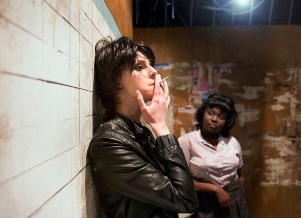 Katie Griffith, left, rehearses a scene from the Penn State Centre Stage premiere pre Photo