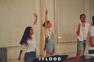 Hannah Bailey, Maddison Ridley and Nick Newling in the staged reading of the Australi Photo