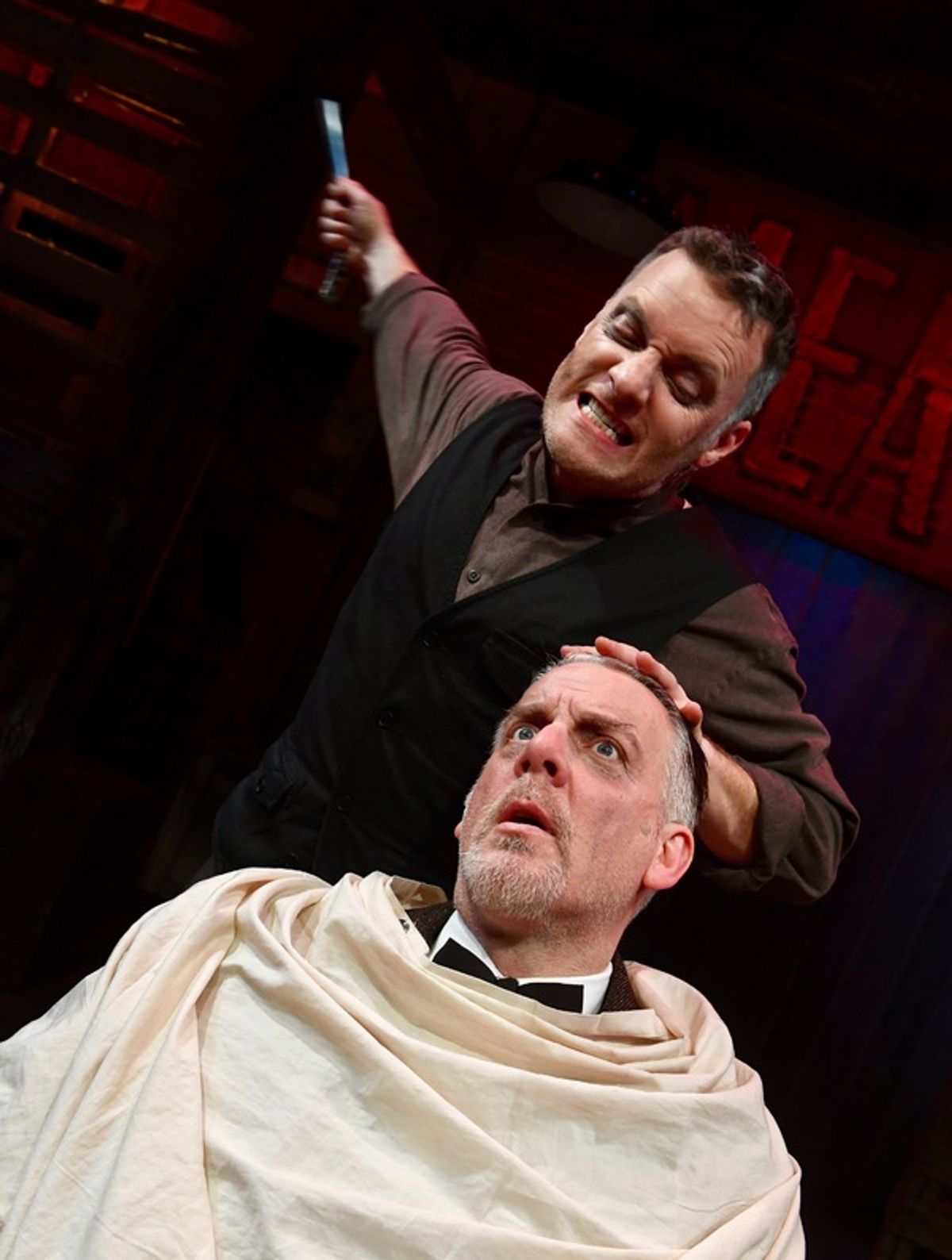 Noel Anthony* as Sweeney Todd and Christopher Vettel* as Judge Turpin  at 