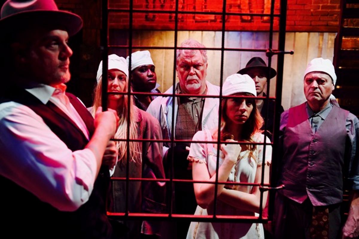 Christopher Vettel* as Judge Turpin, Jill Miller as Beggar Woman, Branden Noel Thomas as The Beadle, Reg Huston as Jonas Fogg, Monique Hafen* as Johanna, Sam Faustine as Anthony Hope, and Ric Iverson* as Adolpho Pirelli  at 