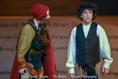 Justin Vaught as Thorin with Matthew Syms as Bilbo Baggins Photo