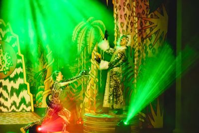 Katriona Perrett as Kaa and Kieran Parrott as Shere Khan Photo