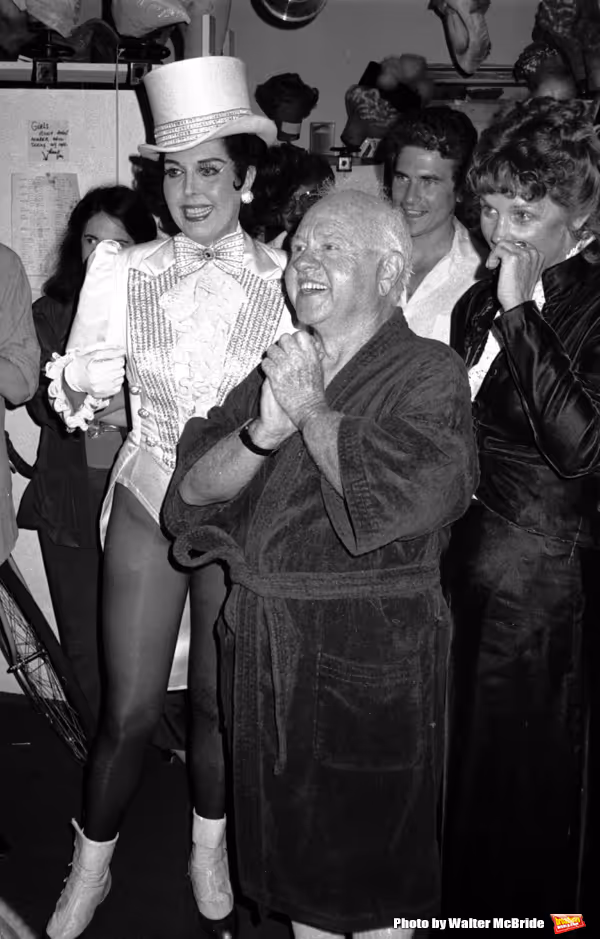 Ann Miller and Mickey Rooney with his wife Jan Chamberlain backstage after a Performa Photo