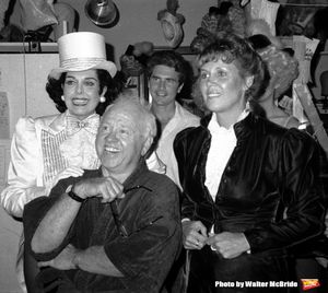 Ann Miller and Mickey Rooney with his wife Jan Chamberlain backstage after a Performance in 'Sugar Babies' at the Mark Hellinger Theatre, New York City. June 1980 @ BroadwayWorld Ann Miller and Mickey Rooney with his wife Jan Chamberlain backstage after a Performa Photo