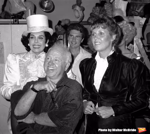 Ann Miller and Mickey Rooney with his wife Jan Chamberlain backstage after a Performa Photo