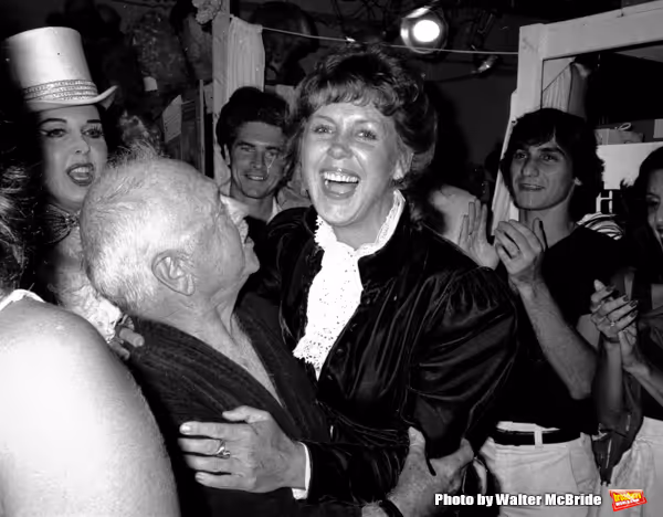 Ann Miller and Mickey Rooney with his wife Jan Chamberlain backstage after a Performa Photo