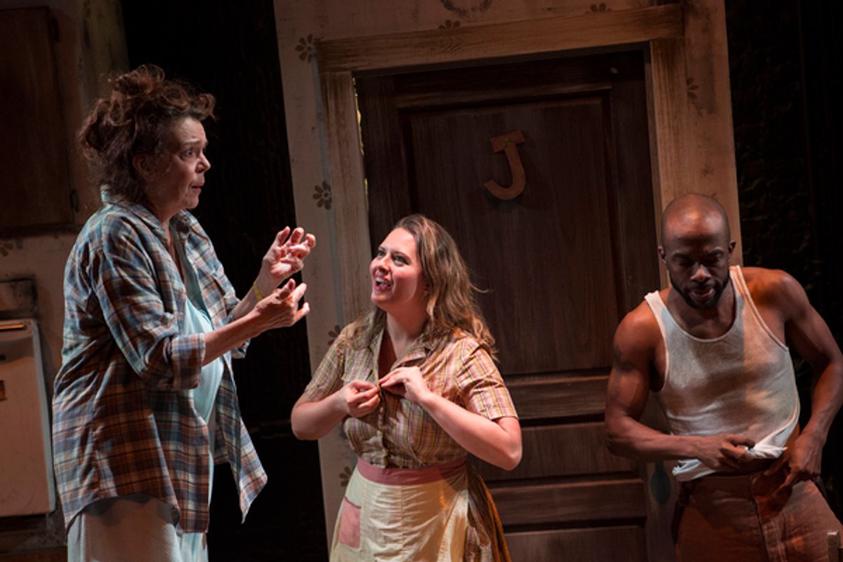 Deirdre Oâ€™Connell as Eller, Jessie Dean as Leafy, Shaun Patrick Tubbs as That Man at 