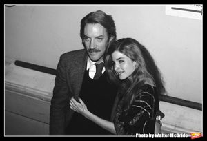 Donald Sutherland and Blanche Baker pictured together backstage after their Opening Night Performance in 'LOLITA' at the Brooks Atkinson Theatre in New York City on March 19, 1981. @ BroadwayWorld Donald Sutherland and Blanche Baker pictured together backstage after their Opening N Photo