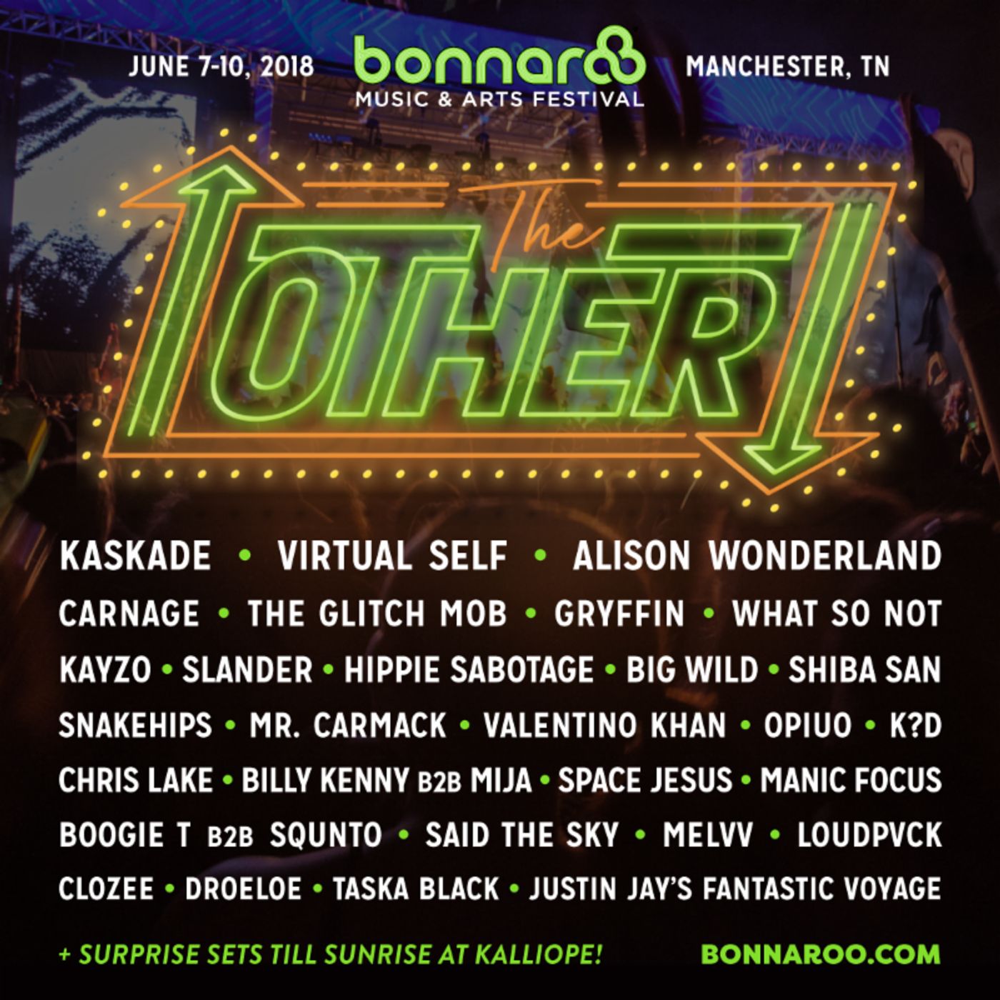 BONNAROO Reveals 2018 THE OTHER LINEUP  Image