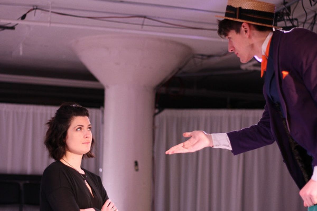 Allison Crews as Olivia and Ben Church as Feste at 