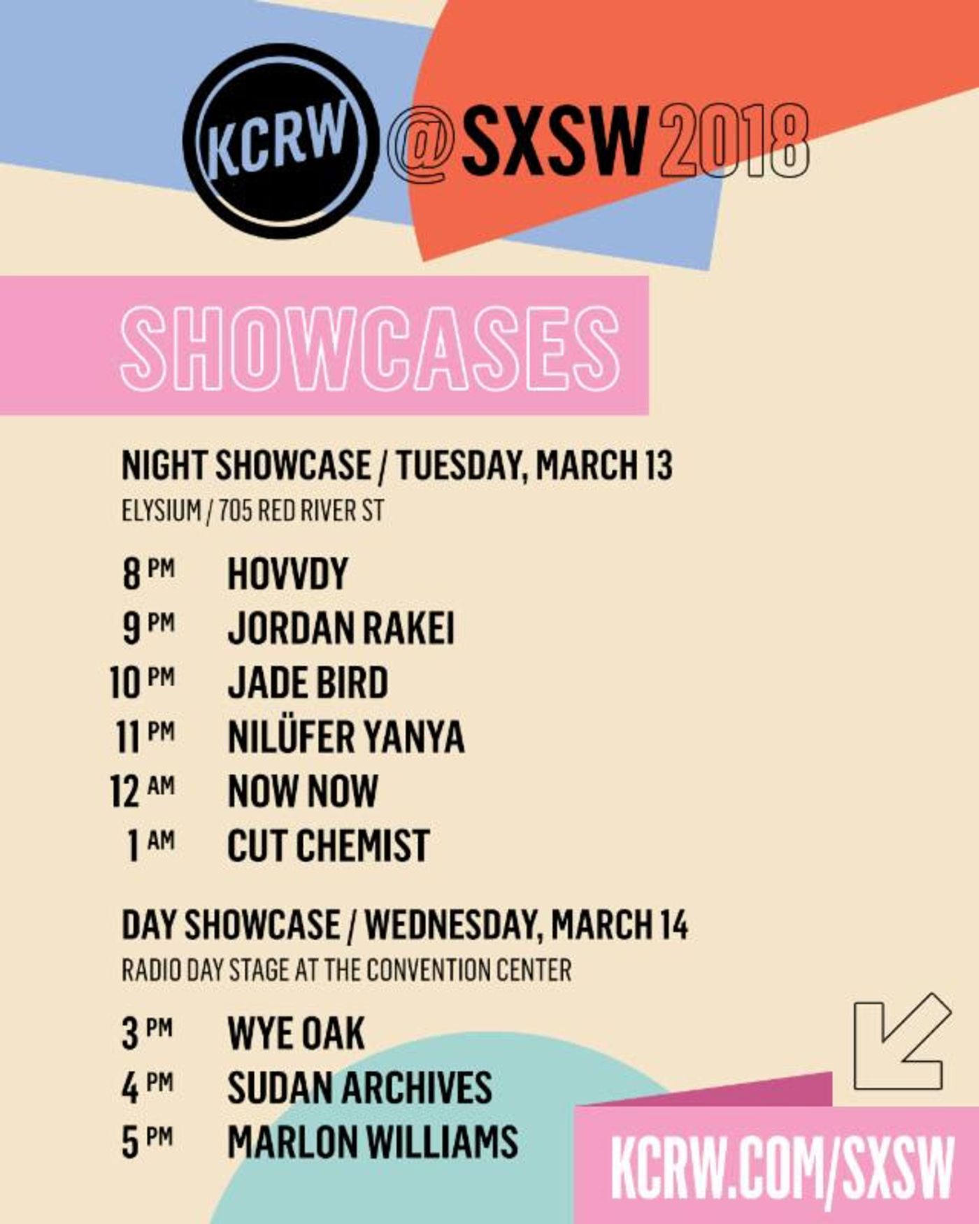 KCRW Announces Lineup For 2018 SXSW Showcases  Image