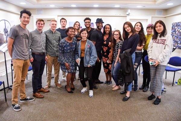 Keenan Scott II Taye Diggs and Students from Syracuse University Photo