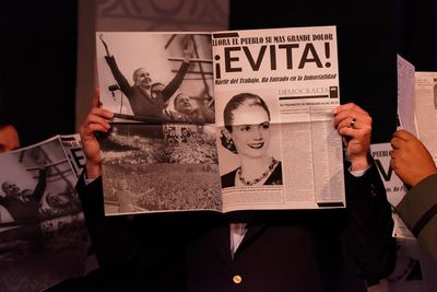 Alena Cardenez (Eva) and Scott Deck (Peron) Photo