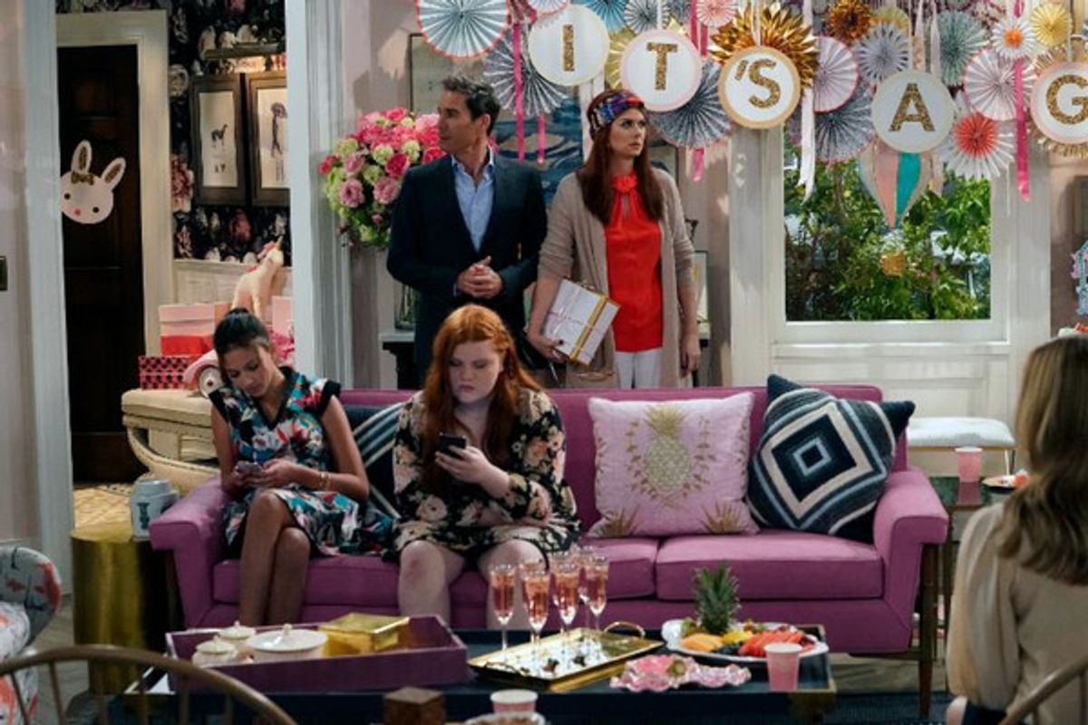 atarina Demetriades as Brianna, Carly Dutcher as Ilana, Eric McCormack as Will Truman, Debra Messing as Grace AdlerEric McCormack as Will Truman, Debra Messing as Grace Adler
 at 