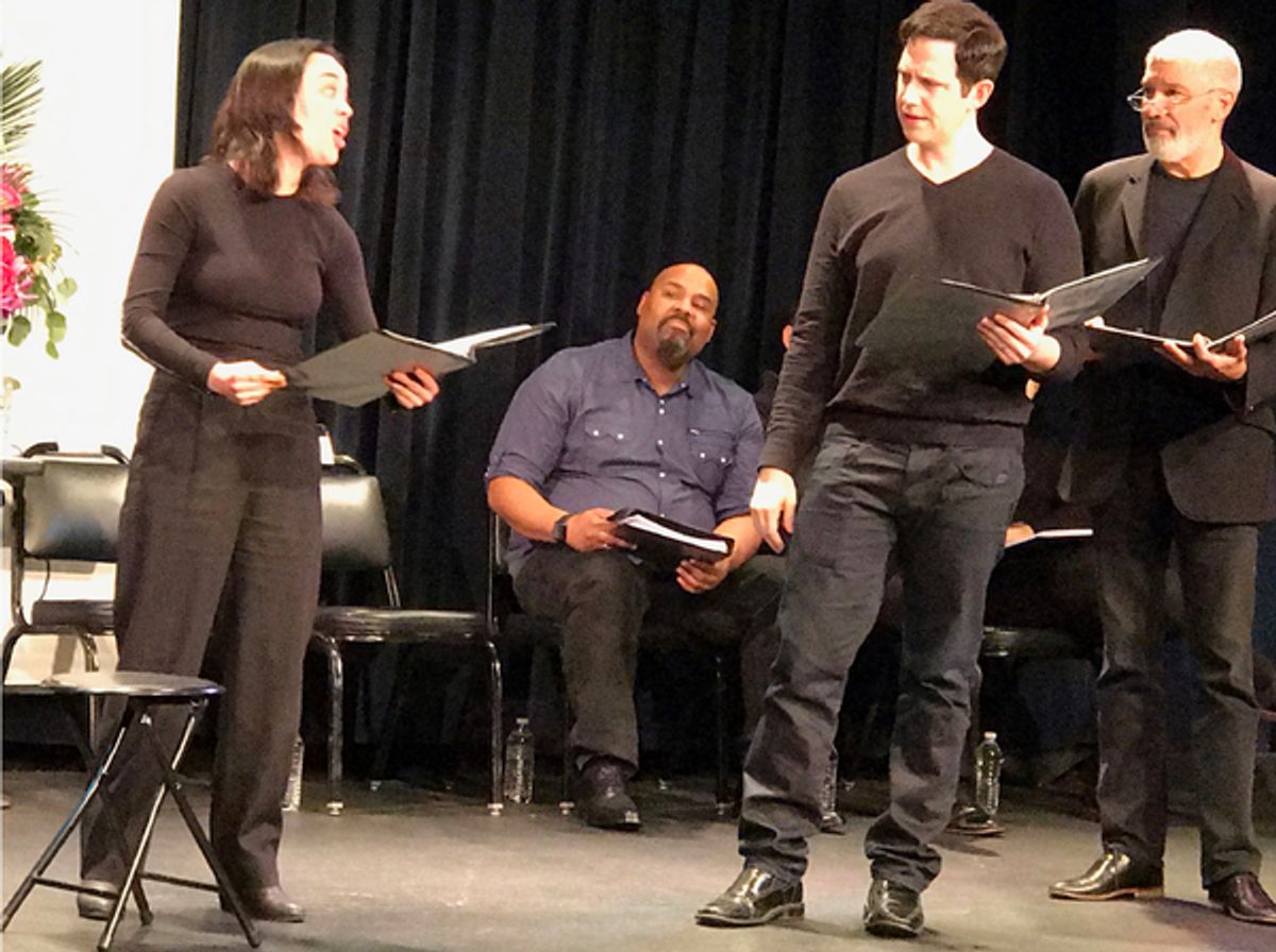 Midori Francis, James Monroe Iglehart, Santino Fontana, Peter Francis James at 