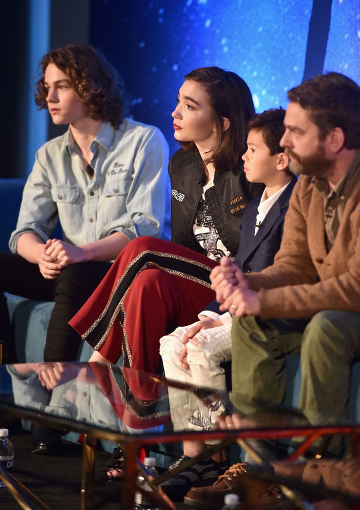 Levi Miller; Rowan Blanchard; Deric McCabe;  Zach Galifianakis at 