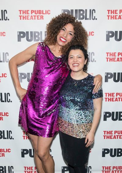 Jomama Jones and Director of Joeâ€™s Pub Shanta Thake at the opening night of BL Photo