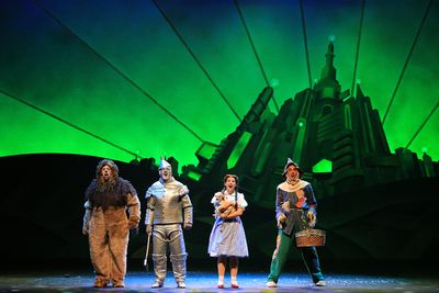 Lion (Victor Legarreta), Tin Man (Christopher Russell), Dorothy (Kailee Kaimann), and Photo