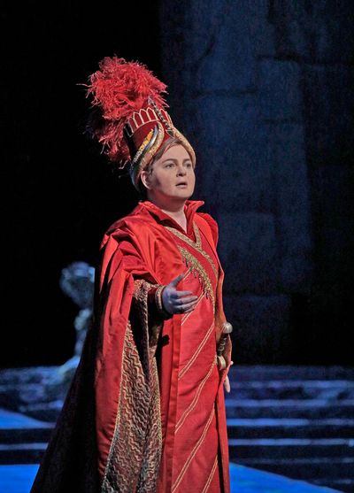 Elizabeth DeShong as Arsace in Rossini's "Semiramide."
 Photo