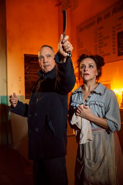 Thom Sesma as Sweeney Todd and Sally Ann Triplett as Mrs. Lovett Photo