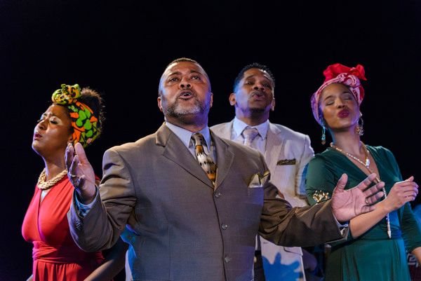 Jessa Marie Coleman (Ismene), Gregory K. Wright (Choragos), Rafealito Ross (Balladeer Photo