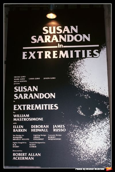Susan Sarandon starring in 'EXTEREMITIES' Theatre Marquee at the Westside Arts Theatr Photo
