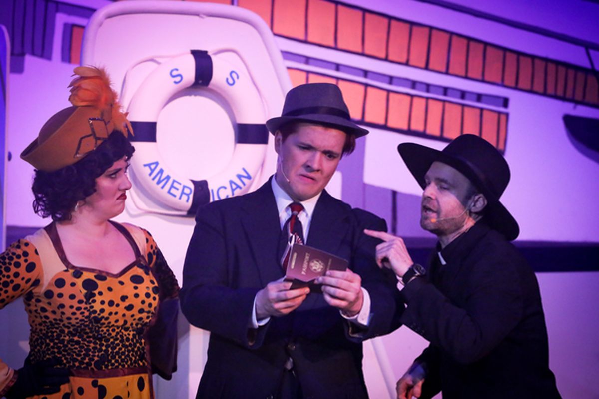 Sarah Gene Dowling as Bonnie, Evan Fornachon as Billy, and Aaron Allen as Mooney at 
