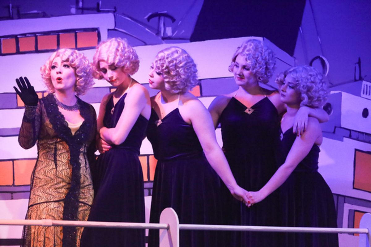 Sarah Porter as Reno, and her Angels -- Larissa White, Sara Rae Womack, Michelle Sauer, and Alyssa Wolf at 