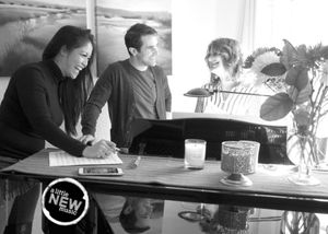 Performer Anthea Neri, writer Brett Ryback, and music director Jan Roper Photo