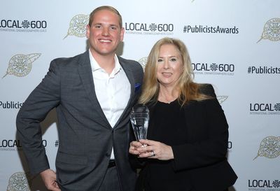 Spencer Stone (L) and Bob Yeager Award winner Carrie McClure at the 55th Annual ICG P Photo